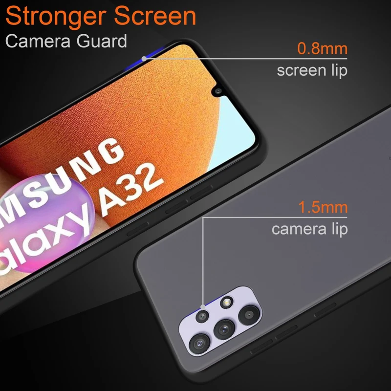 Cadorabo Hülle kompatibel mit Samsung Galaxy A32 4G Hybrid Schutzhülle mit TPU Silikon Innenseite und matter Kunststoff Rückseite