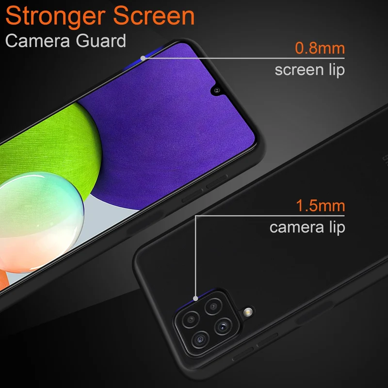Cadorabo Hülle kompatibel mit Samsung Galaxy A22 4G / M22 / M32 4G Hybrid Schutzhülle mit TPU Silikon Innenseite und matter Kunststoff Rückseite
