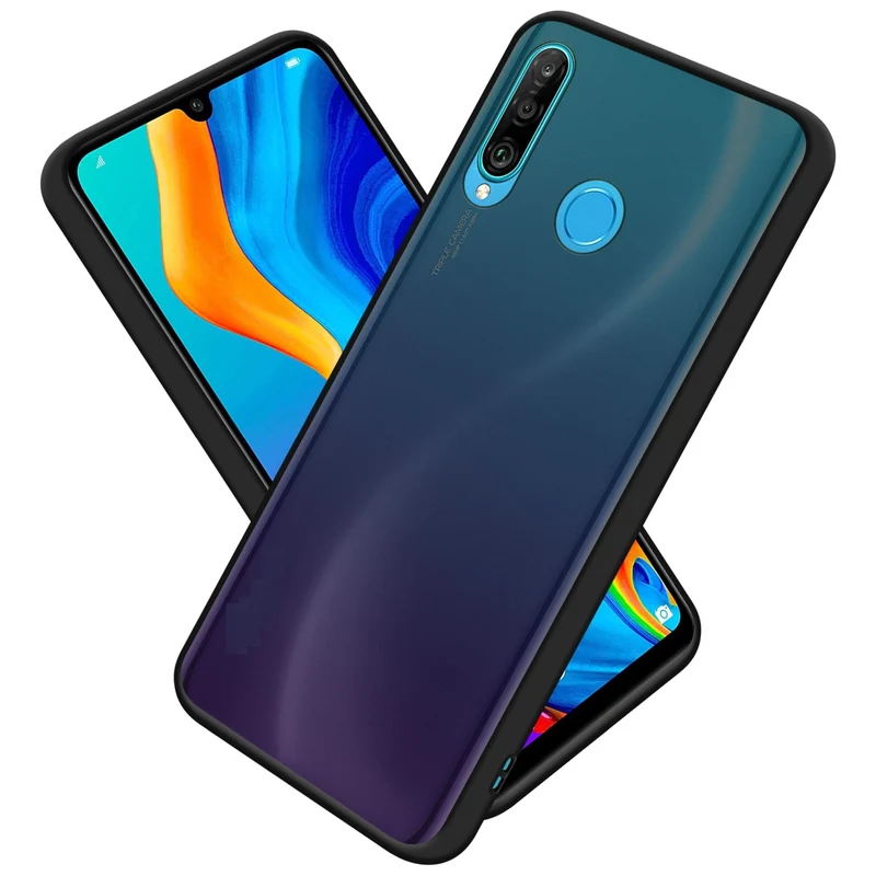 Cadorabo Hülle kompatibel mit Huawei P30 LITE Hybrid Schutzhülle mit TPU Silikon Innenseite und matter Kunststoff Rückseite