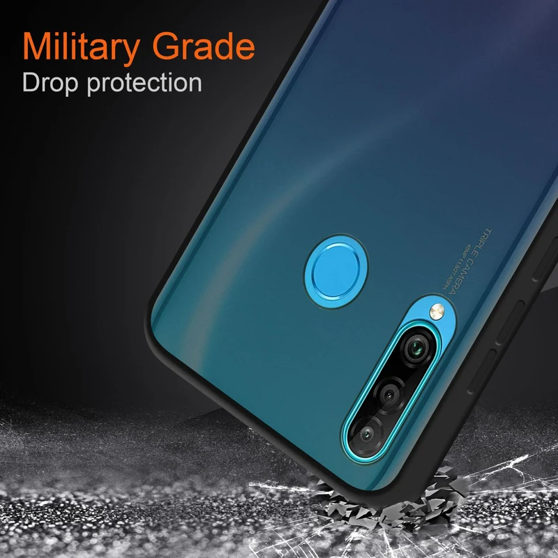 Cadorabo Hülle kompatibel mit Huawei P30 LITE Hybrid Schutzhülle mit TPU Silikon Innenseite und matter Kunststoff Rückseite