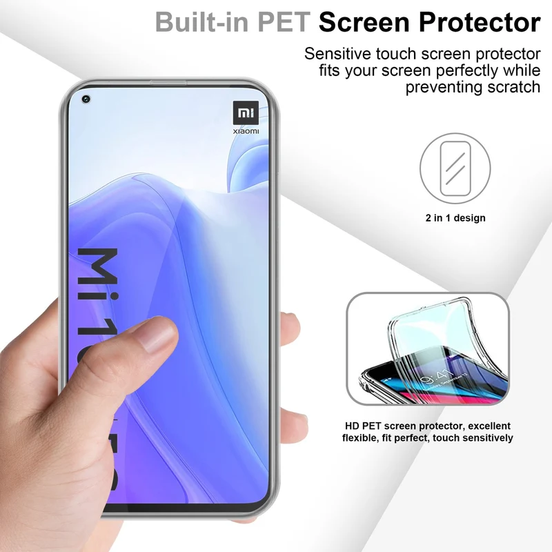 Cadorabo Hülle kompatibel mit Xiaomi Mi 10T / Mi 10T PRO 360° Full Body Schutzhülle - Front- und Rückenschutz, Rundumschutz mit Displayschutz