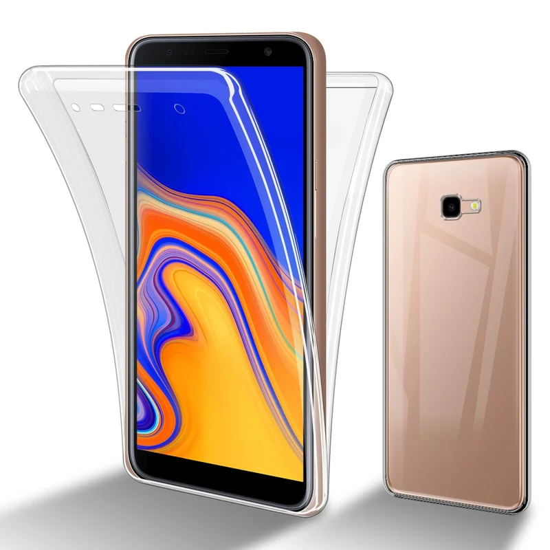 Cadorabo Hülle kompatibel mit Samsung Galaxy J4 PLUS 360° Full Body Schutzhülle - Front- und Rückenschutz, Rundumschutz mit Displayschutz