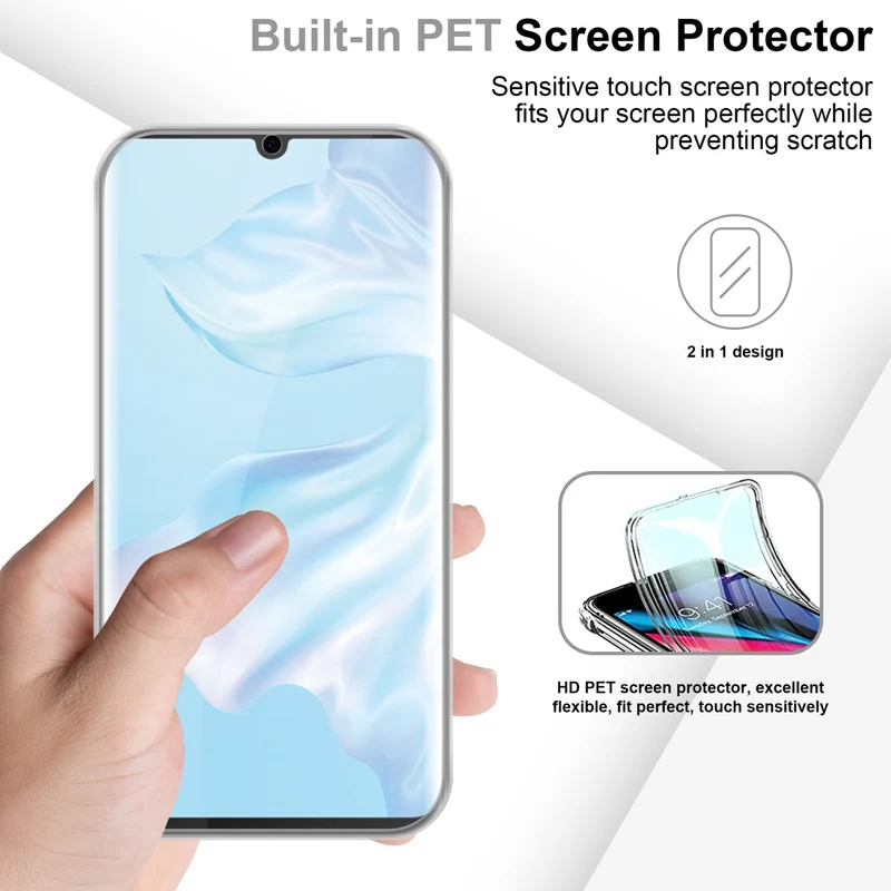 Cadorabo Hülle kompatibel mit Huawei P30 PRO 360° Full Body Schutzhülle - Front- und Rückenschutz, Rundumschutz mit Displayschutz