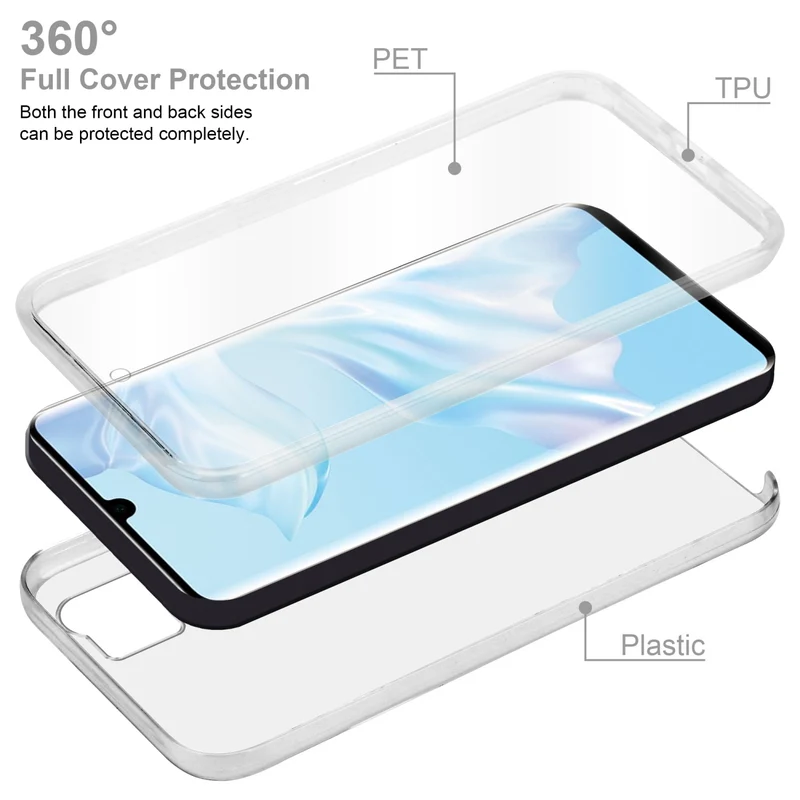 Cadorabo Hülle kompatibel mit Huawei P30 PRO 360° Full Body Schutzhülle - Front- und Rückenschutz, Rundumschutz mit Displayschutz
