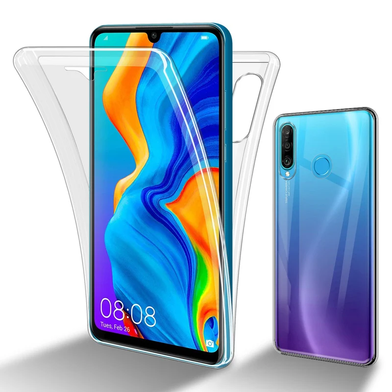 Cadorabo Hülle kompatibel mit Huawei P30 LITE 360° Full Body Schutzhülle - Front- und Rückenschutz, Rundumschutz mit Displayschutz