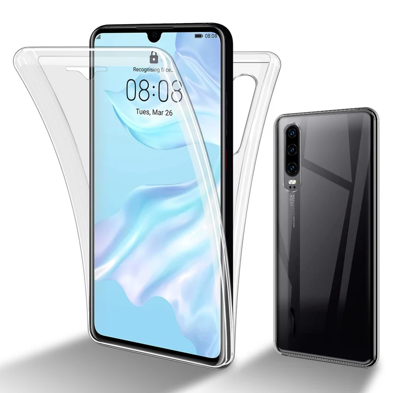 Cadorabo Hülle kompatibel mit Huawei P30 360° Full Body Schutzhülle - Front- und Rückenschutz, Rundumschutz mit Displayschutz