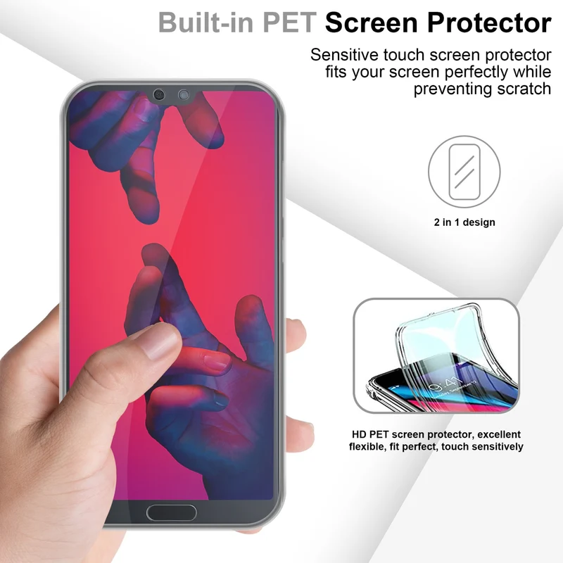 Cadorabo Hülle kompatibel mit Huawei P20 PRO / P20 PLUS 360° Full Body Schutzhülle - Front- und Rückenschutz, Rundumschutz mit Displayschutz
