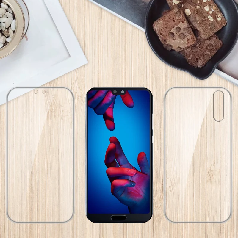 Cadorabo Hülle kompatibel mit Huawei P20 360° Full Body Schutzhülle - Front- und Rückenschutz, Rundumschutz mit Displayschutz