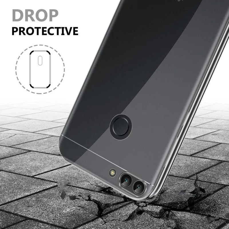 Cadorabo Hülle kompatibel mit Huawei P SMART 2018 / Enjoy 7S 360° Full Body Schutzhülle - Front- und Rückenschutz, Rundumschutz mit Displayschutz