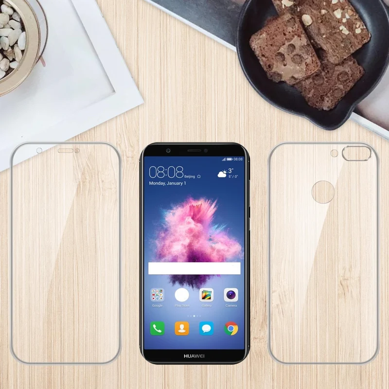 Cadorabo Hülle kompatibel mit Huawei P SMART 2018 / Enjoy 7S 360° Full Body Schutzhülle - Front- und Rückenschutz, Rundumschutz mit Displayschutz