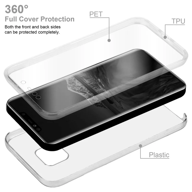Cadorabo Hülle kompatibel mit Huawei MATE 20 PRO 360° Full Body Schutzhülle - Front- und Rückenschutz, Rundumschutz mit Displayschutz