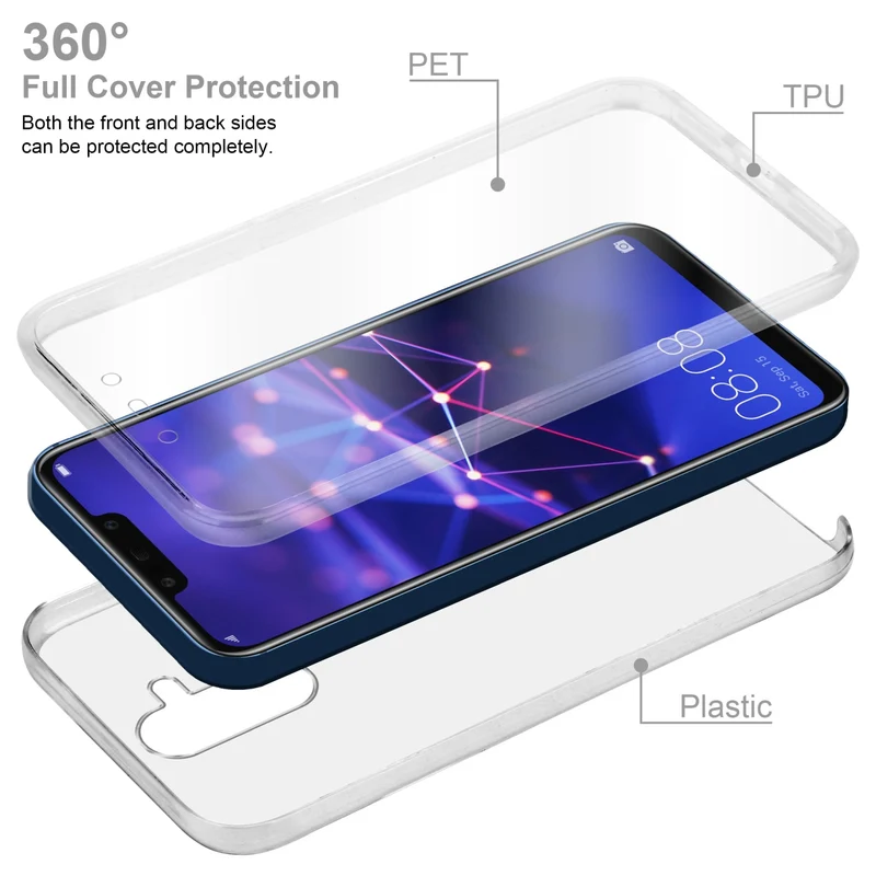 Cadorabo Hülle kompatibel mit Huawei MATE 20 LITE 360° Full Body Schutzhülle - Front- und Rückenschutz, Rundumschutz mit Displayschutz