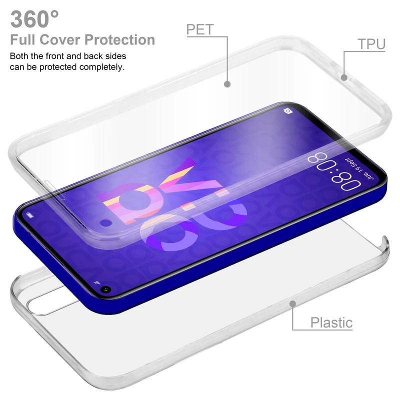 Cadorabo Hülle kompatibel mit Honor 20 / 20S / Huawei NOVA 5T 360° Full Body Schutzhülle - Front- und Rückenschutz, Rundumschutz mit Displayschutz