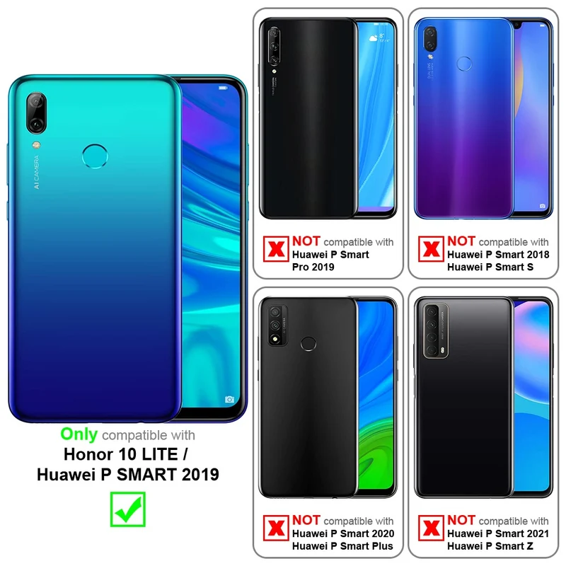 Cadorabo Hülle kompatibel mit Honor 10 LITE / Huawei P SMART 2019 360° Full Body Schutzhülle - Front- und Rückenschutz, Rundumschutz mit Displayschutz