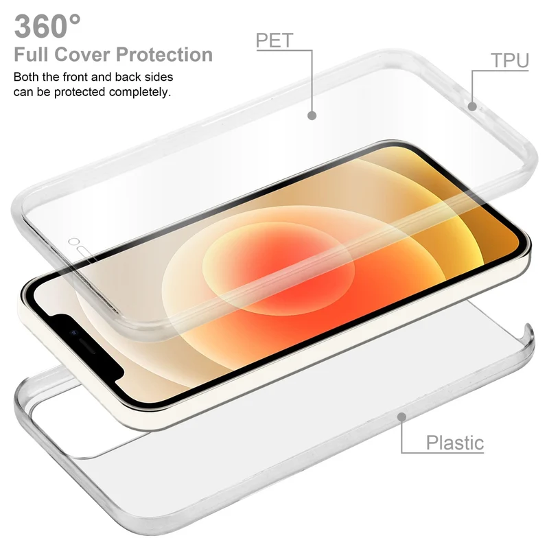 Cadorabo Hülle kompatibel mit Apple iPhone 12 MINI 360° Full Body Schutzhülle - Front- und Rückenschutz, Rundumschutz mit Displayschutz