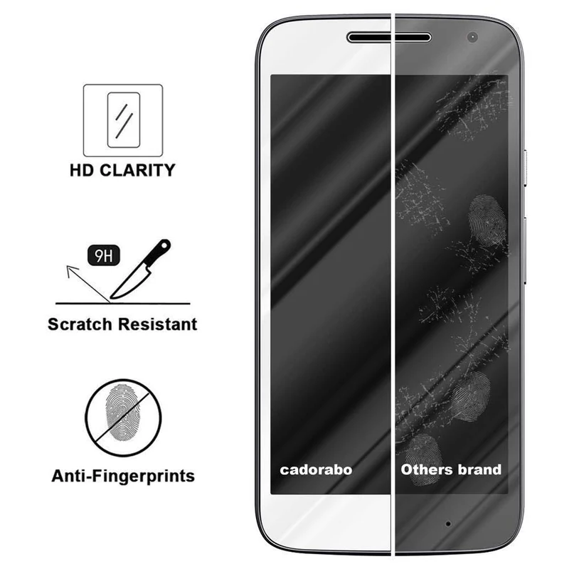 Cadorabo Vollbild Panzer Folie kompatibel mit Motorola MOTO G4 PLAY - Schutzfolie Gehärtetes (Tempered) Display-Schutzglas in 9H Härte mit 3D Touch