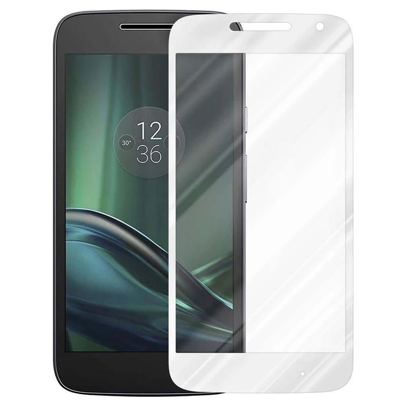 Cadorabo Vollbild Panzer Folie kompatibel mit Motorola MOTO G4 PLAY - Schutzfolie Gehärtetes (Tempered) Display-Schutzglas in 9H Härte mit 3D Touch