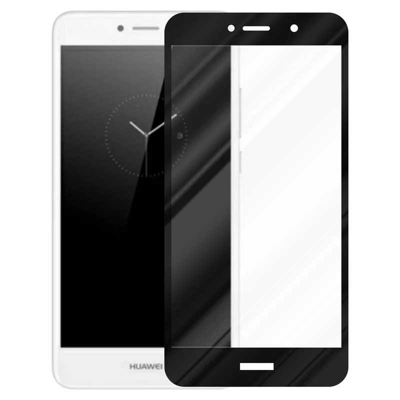 Cadorabo Vollbild Panzer Folie kompatibel mit Huawei Enjoy 7 PLUS - Schutzfolie Gehärtetes (Tempered) Display-Schutzglas in 9H Härte mit 3D Touch