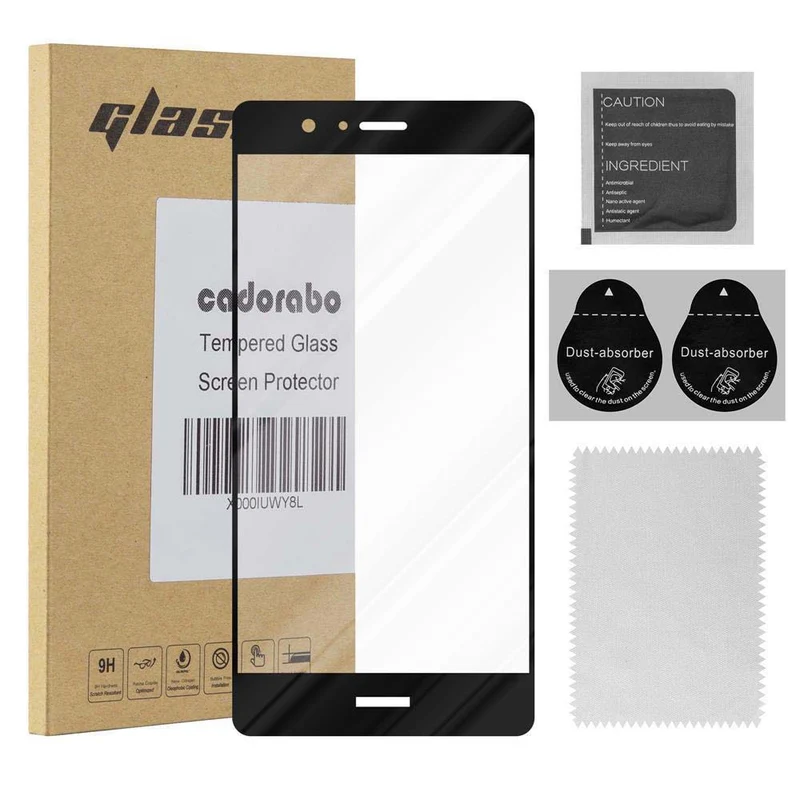 Cadorabo Vollbild Panzer Folie kompatibel mit Huawei P9 LITE 2016 / G9 LITE - Schutzfolie Gehärtetes (Tempered) Display-Schutzglas in 9H Härte mit 3D Touch