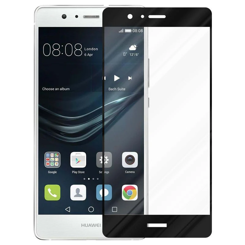 Cadorabo Vollbild Panzer Folie kompatibel mit Huawei P9 LITE 2016 / G9 LITE - Schutzfolie Gehärtetes (Tempered) Display-Schutzglas in 9H Härte mit 3D Touch