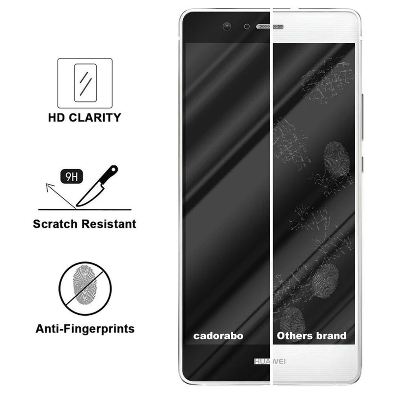 Cadorabo Vollbild Panzer Folie kompatibel mit Huawei P9 LITE 2016 / G9 LITE - Schutzfolie Gehärtetes (Tempered) Display-Schutzglas in 9H Härte mit 3D Touch