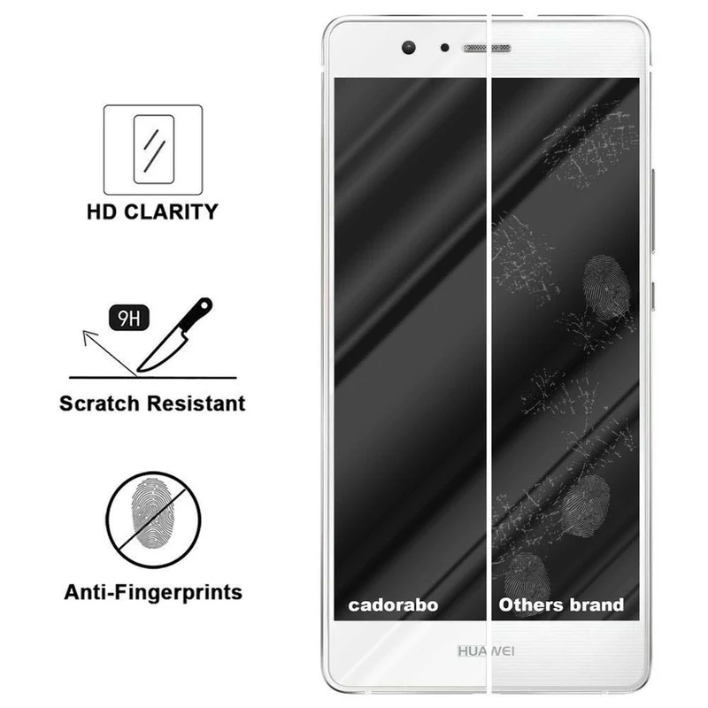 Cadorabo Vollbild Panzer Folie kompatibel mit Huawei P9 LITE 2016 / G9 LITE - Schutzfolie Gehärtetes (Tempered) Display-Schutzglas in 9H Härte mit 3D Touch