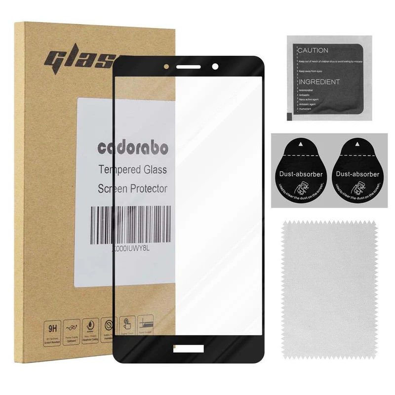 Cadorabo Vollbild Panzer Folie kompatibel mit Huawei MATE 9 LITE / GR5 2017 / Honor 6X - Schutzfolie Gehärtetes (Tempered) Display-Schutzglas in 9H Härte mit 3D Touch