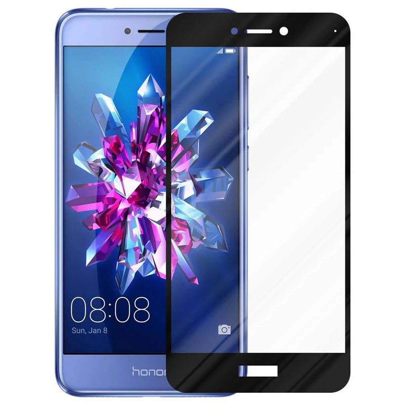Cadorabo Vollbild Panzer Folie kompatibel mit Honor 8 LITE - Schutzfolie Gehärtetes (Tempered) Display-Schutzglas in 9H Härte mit 3D Touch
