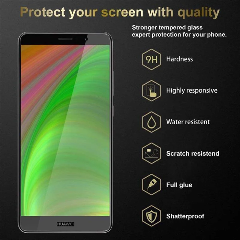 Cadorabo Vollbild Panzer Folie kompatibel mit Huawei MATE 9 - Schutzfolie Gehärtetes (Tempered) Display-Schutzglas in 9H Härte mit 3D Touch