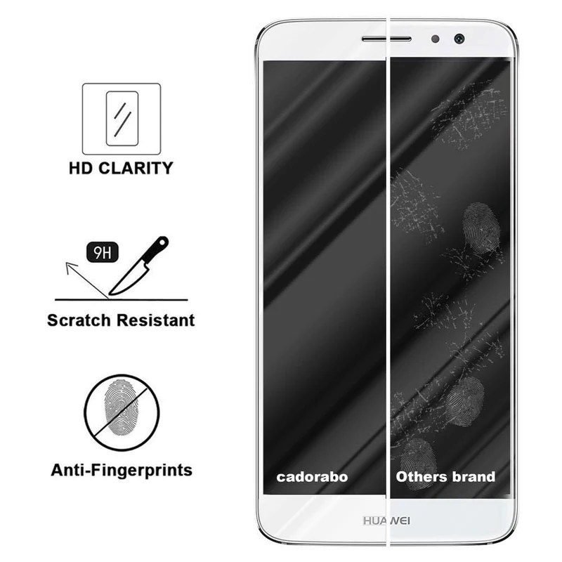 Cadorabo Vollbild Panzer Folie kompatibel mit Huawei NOVA PLUS - Schutzfolie Gehärtetes (Tempered) Display-Schutzglas in 9H Härte mit 3D Touch