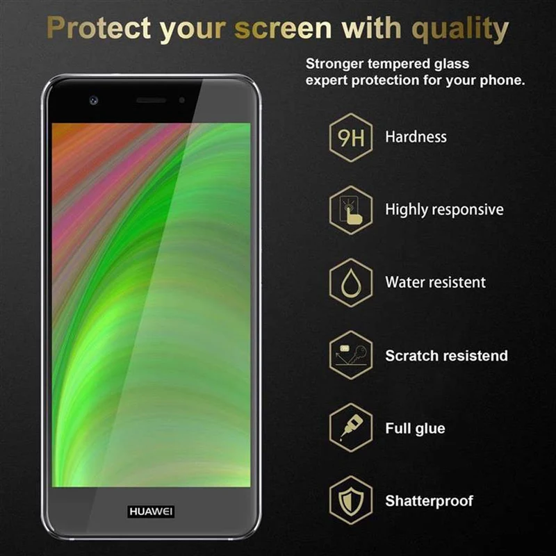 Cadorabo Vollbild Panzer Folie kompatibel mit Huawei NOVA - Schutzfolie Gehärtetes (Tempered) Display-Schutzglas in 9H Härte mit 3D Touch