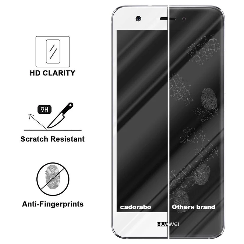 Cadorabo Vollbild Panzer Folie kompatibel mit Huawei NOVA - Schutzfolie Gehärtetes (Tempered) Display-Schutzglas in 9H Härte mit 3D Touch