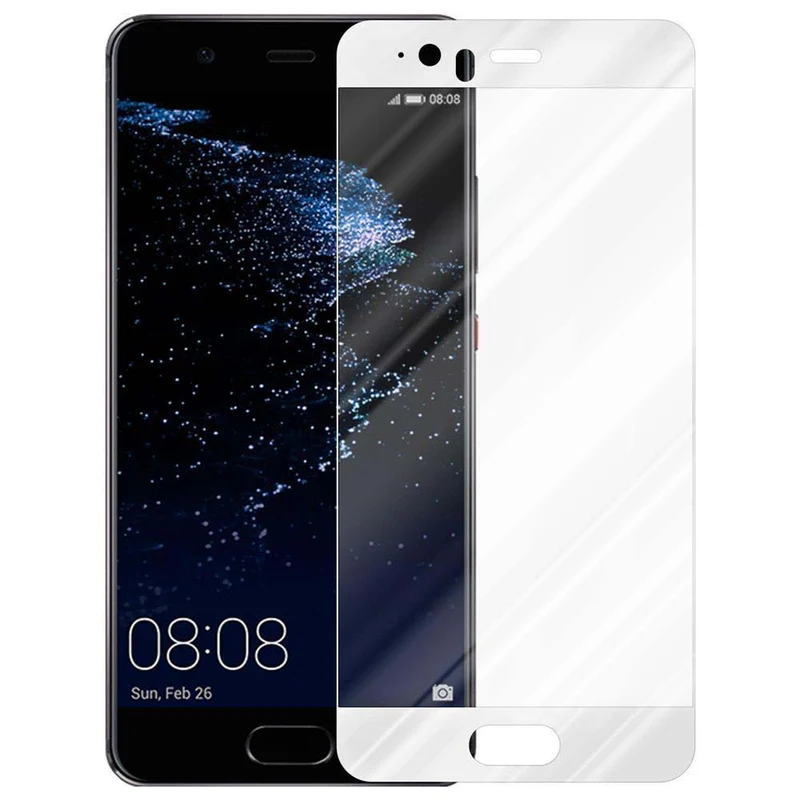 Cadorabo Vollbild Panzer Folie kompatibel mit Huawei P10 - Schutzfolie Gehärtetes (Tempered) Display-Schutzglas in 9H Härte mit 3D Touch