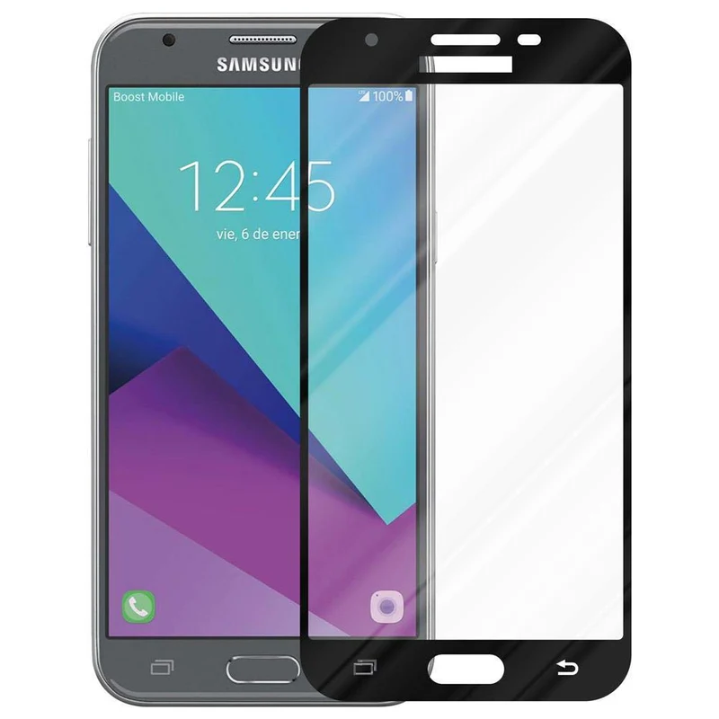 Cadorabo Vollbild Panzer Folie kompatibel mit Samsung Galaxy J5 2017 / J5 PRO - Schutzfolie Gehärtetes (Tempered) Display-Schutzglas in 9H Härte mit 3D Touch