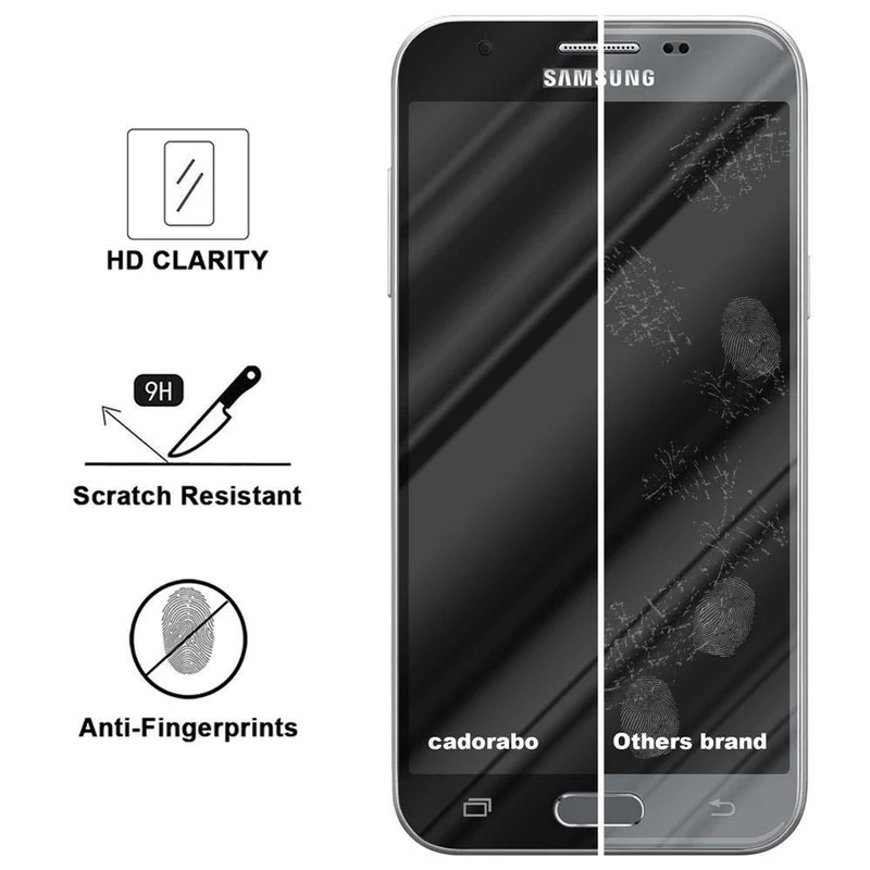 Cadorabo Vollbild Panzer Folie kompatibel mit Samsung Galaxy J5 2017 / J5 PRO - Schutzfolie Gehärtetes (Tempered) Display-Schutzglas in 9H Härte mit 3D Touch