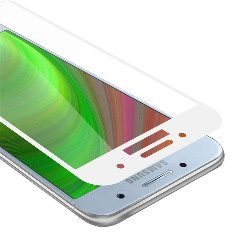 Cadorabo Vollbild Panzer Folie kompatibel mit Samsung Galaxy A7 2017 - Schutzfolie Gehärtetes (Tempered) Display-Schutzglas in 9H Härte mit 3D Touch