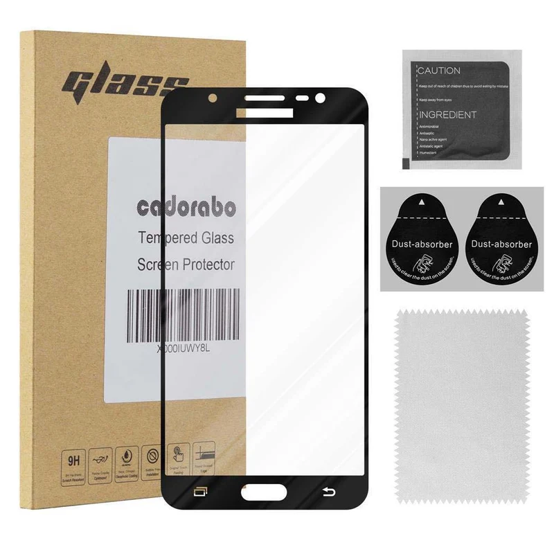 Cadorabo Vollbild Panzer Folie kompatibel mit Samsung Galaxy J7 2016 - Schutzfolie Gehärtetes (Tempered) Display-Schutzglas in 9H Härte mit 3D Touch