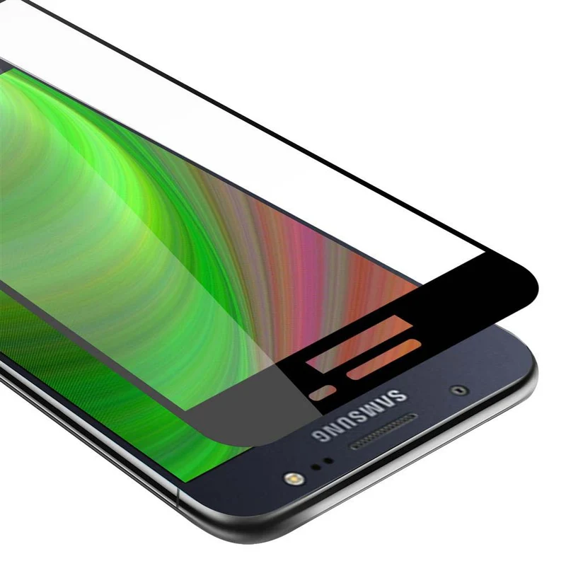 Cadorabo Vollbild Panzer Folie kompatibel mit Samsung Galaxy J5 2016 - Schutzfolie Gehärtetes (Tempered) Display-Schutzglas in 9H Härte mit 3D Touch
