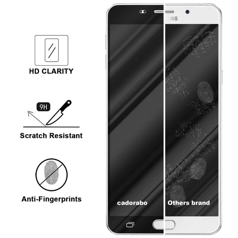 Cadorabo Vollbild Panzer Folie kompatibel mit Samsung Galaxy A9 2016 - Schutzfolie Gehärtetes (Tempered) Display-Schutzglas in 9H Härte mit 3D Touch