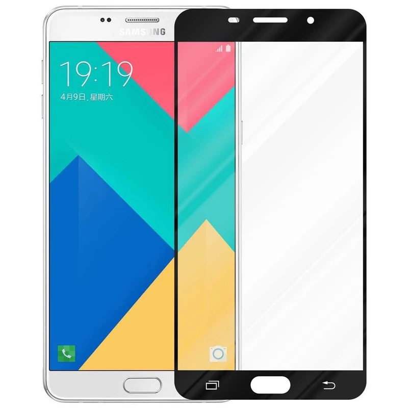 Cadorabo Vollbild Panzer Folie kompatibel mit Samsung Galaxy A9 2016 - Schutzfolie Gehärtetes (Tempered) Display-Schutzglas in 9H Härte mit 3D Touch