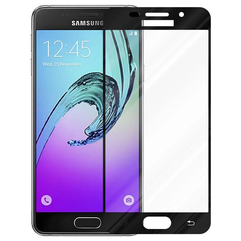 Cadorabo Vollbild Panzer Folie kompatibel mit Samsung Galaxy A5 2016 - Schutzfolie Gehärtetes (Tempered) Display-Schutzglas in 9H Härte mit 3D Touch