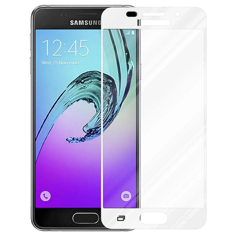 Cadorabo Vollbild Panzer Folie kompatibel mit Samsung Galaxy A7 2016 - Schutzfolie Gehärtetes (Tempered) Display-Schutzglas in 9H Härte mit 3D Touch
