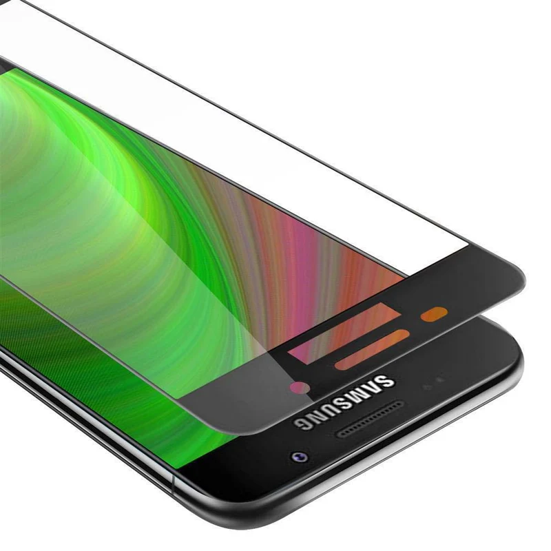Cadorabo Vollbild Panzer Folie kompatibel mit Samsung Galaxy A3 2016 - Schutzfolie Gehärtetes (Tempered) Display-Schutzglas in 9H Härte mit 3D Touch