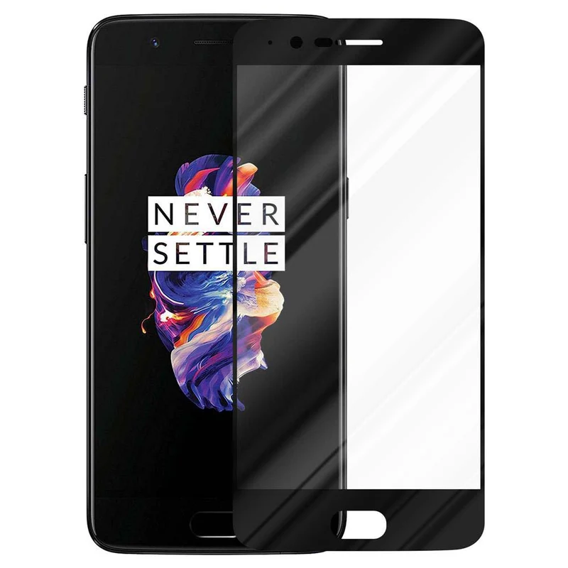 Cadorabo Vollbild Panzer Folie kompatibel mit OnePlus 5 - Schutzfolie Gehärtetes (Tempered) Display-Schutzglas in 9H Härte mit 3D Touch