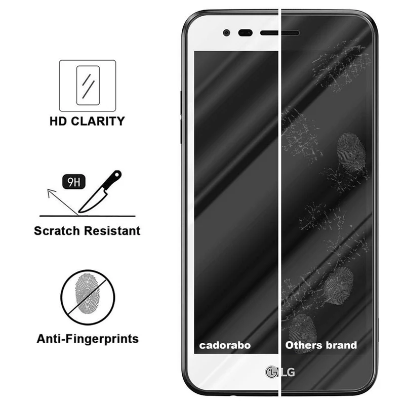 Cadorabo Vollbild Panzer Folie kompatibel mit LG K4 2017 - Schutzfolie Gehärtetes (Tempered) Display-Schutzglas in 9H Härte mit 3D Touch