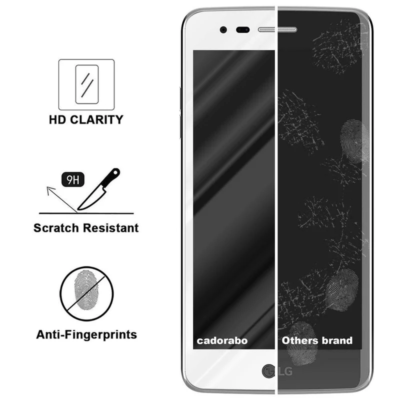 Cadorabo Vollbild Panzer Folie kompatibel mit LG K8 2017 - Schutzfolie Gehärtetes (Tempered) Display-Schutzglas in 9H Härte mit 3D Touch