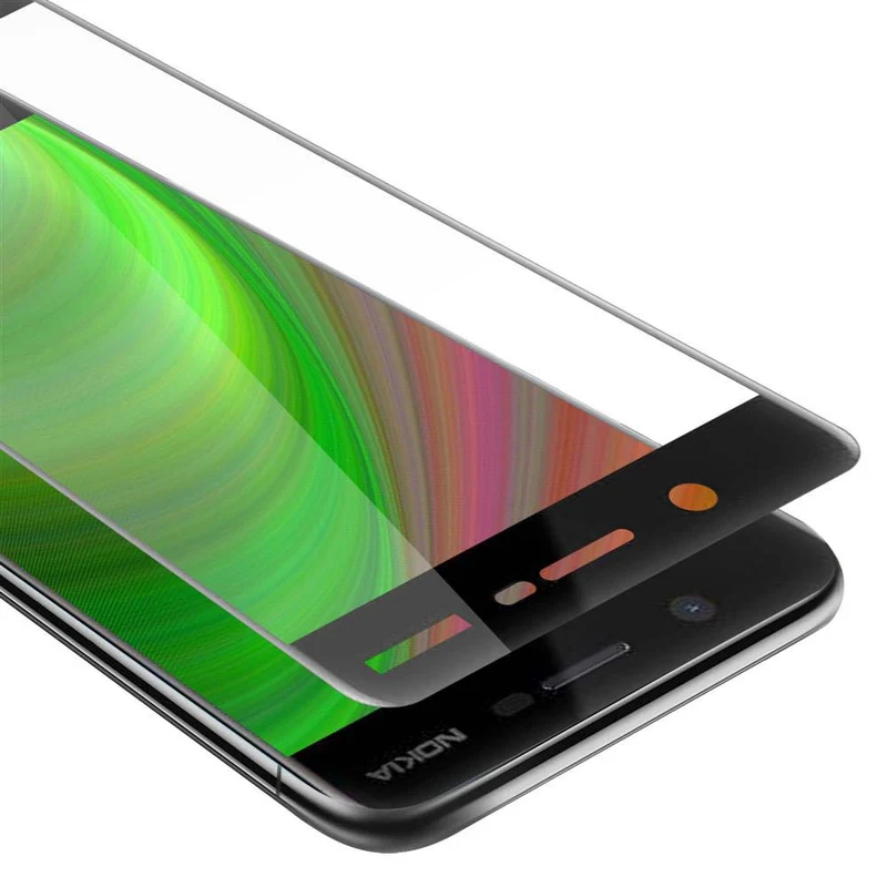 Cadorabo Vollbild Panzer Folie kompatibel mit Nokia 5 2017 - Schutzfolie Gehärtetes (Tempered) Display-Schutzglas in 9H Härte mit 3D Touch