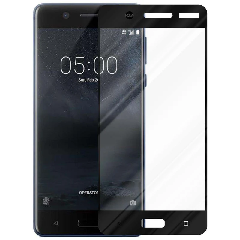 Cadorabo Vollbild Panzer Folie kompatibel mit Nokia 5 2017 - Schutzfolie Gehärtetes (Tempered) Display-Schutzglas in 9H Härte mit 3D Touch