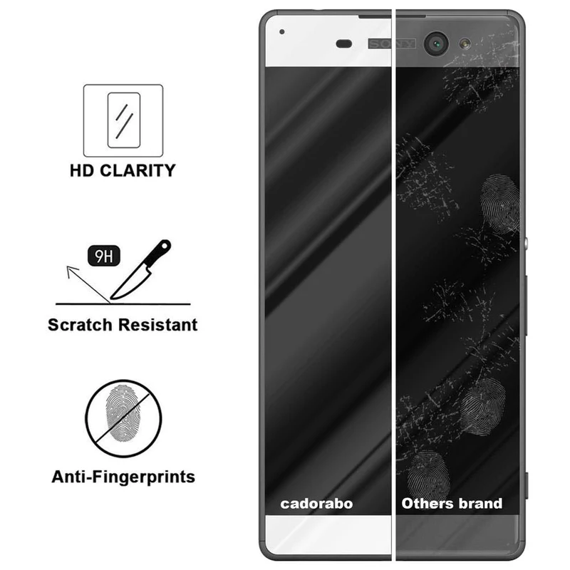 Cadorabo Vollbild Panzer Folie kompatibel mit Sony Xperia XA ULTRA - Schutzfolie Gehärtetes (Tempered) Display-Schutzglas in 9H Härte mit 3D Touch