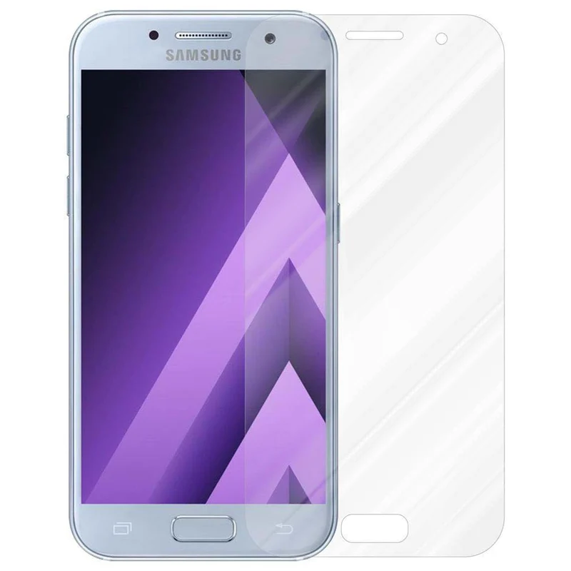 Cadorabo Panzer Folie kompatibel mit Samsung Galaxy A7 2017 - Schutzfolie Gehärtetes (Tempered) Display-Schutzglas in 9H Härte mit 3D Touch Kompatibilität